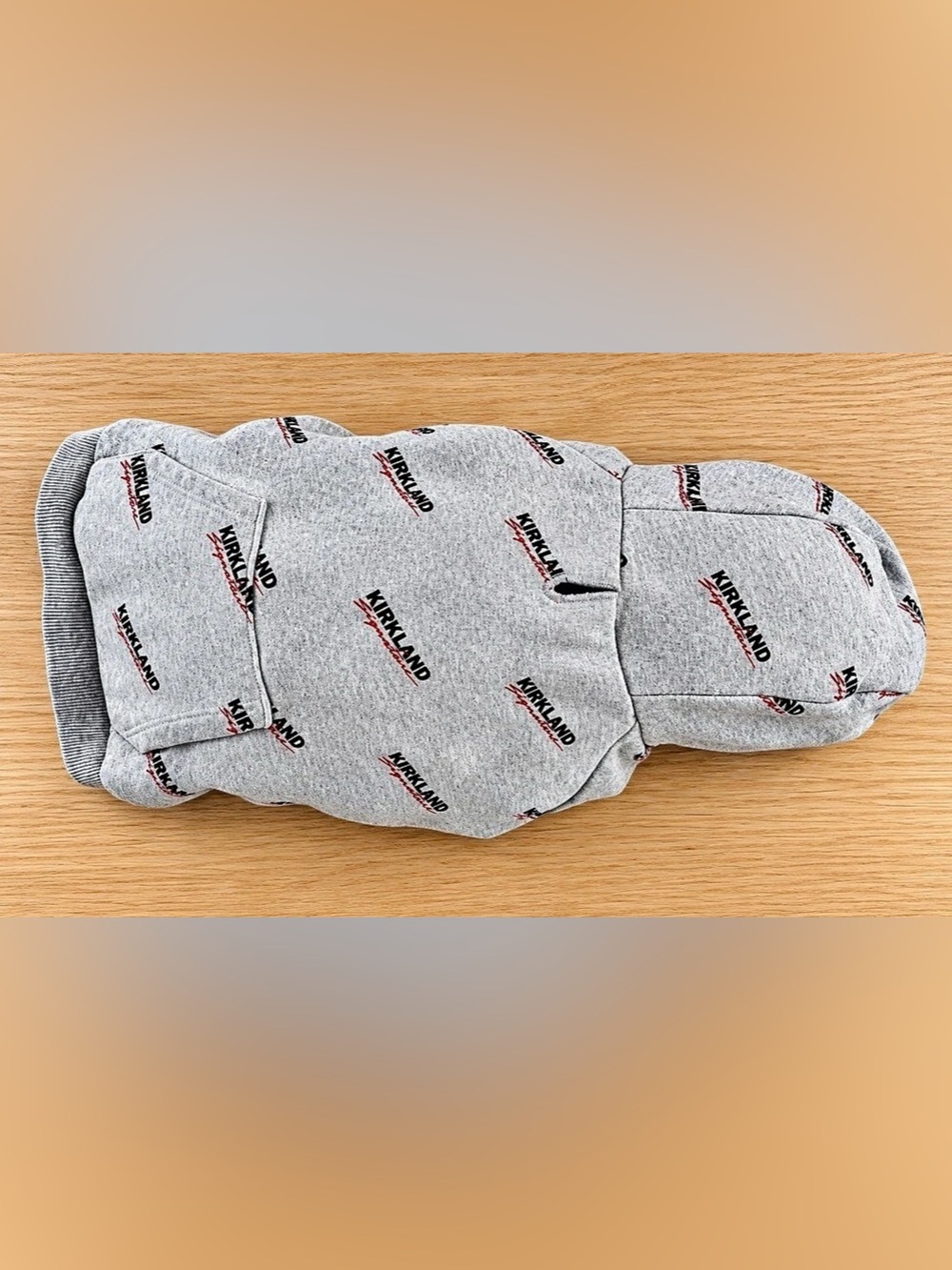 Kirkland Signature Dog Hoodie Small Grey Logo Print